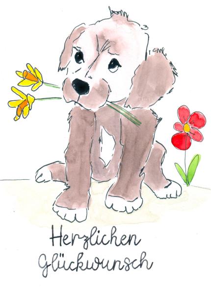 Greetingcard, watercolour illustration